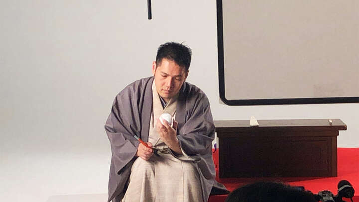 撮影中の様子。