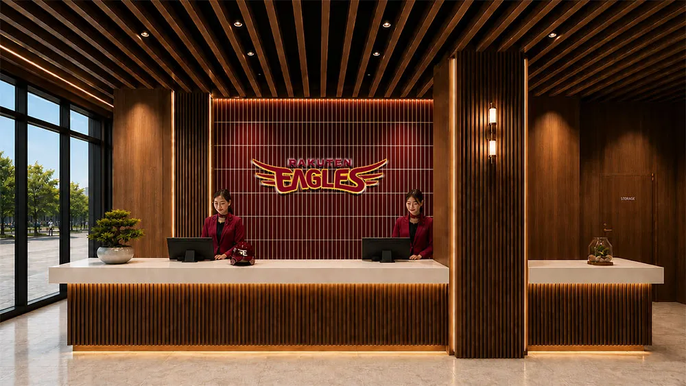 まるでホテルのよう。コンシェルジュが常駐する専用ゲート ©Rakuten Eagles