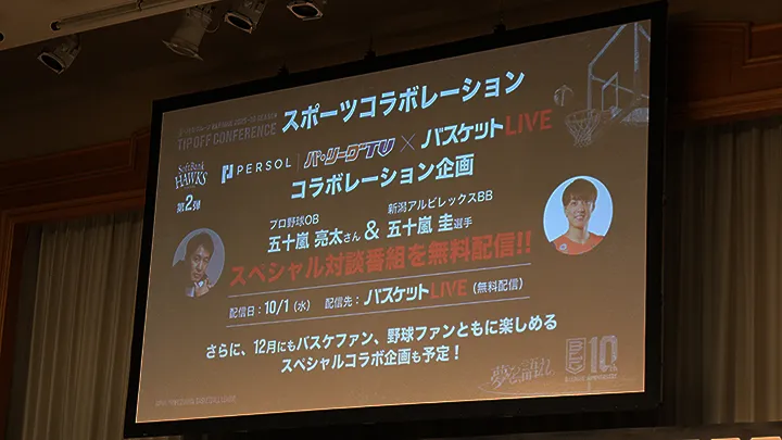 パーソル パ・リーグTVとバスケットLIVEがコラボレーション(撮影:パ・リーグインサイト)
