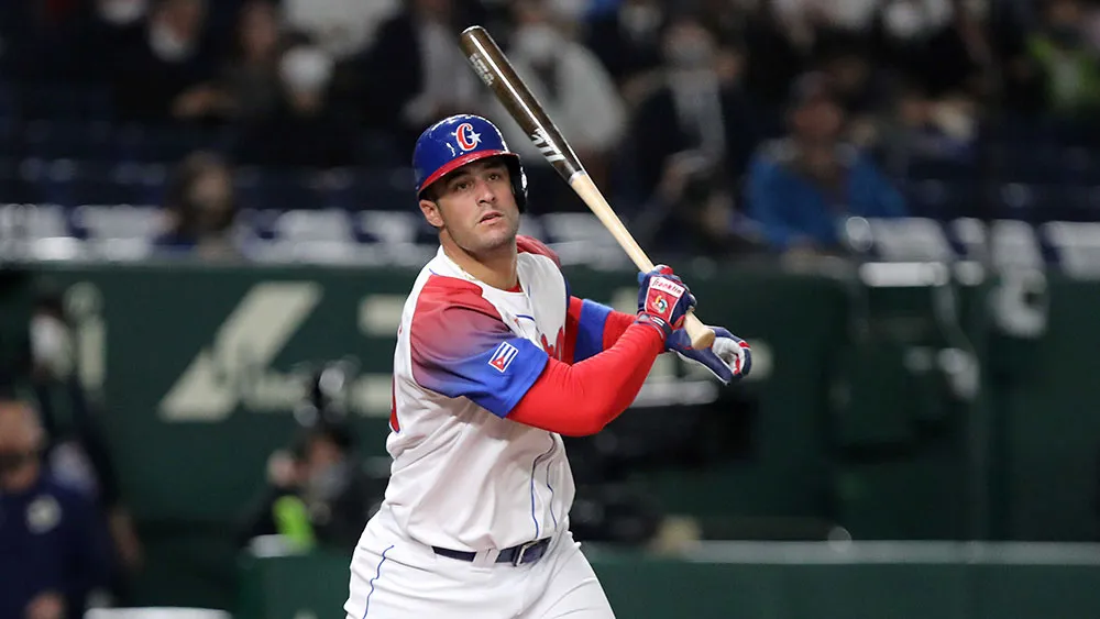 現役NPB野手のアリエル・マルティネス選手。日本で成長し代表のユニフォームを着て戦う夢を叶えた © Federación Cubana de Béisbol y Softbol