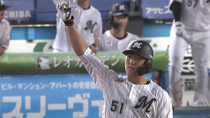 山口航輝が同点の一発！　8月7試合で3本塁打と絶好調