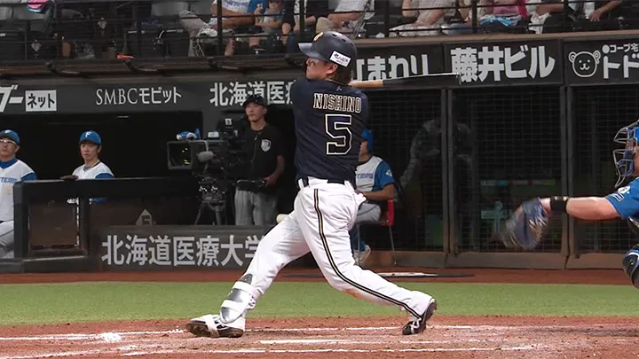 니시노 마히로가 2경기 연발의 6호 솔로 3경기 연속 타점을 마크