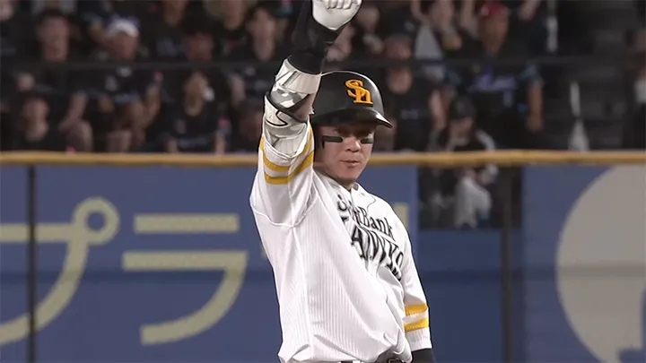 牧原大成が4試合連続打点となる先制打！　柳田悠岐も2点適時打で続く