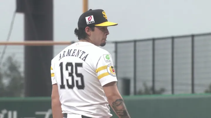 一軍初登板のアルメンタは3回途中5失点　鷹の連勝「4」でストップ