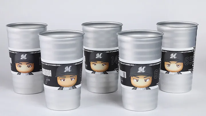 パワフルプロ野球×マリーンズコラボ限定アルミカップを販売　5選手がパワプロ仕様に！