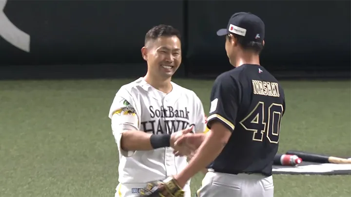 中村晃が引退試合で通算214本目の二塁打　ドラフト同期・岩嵜翔との対戦も