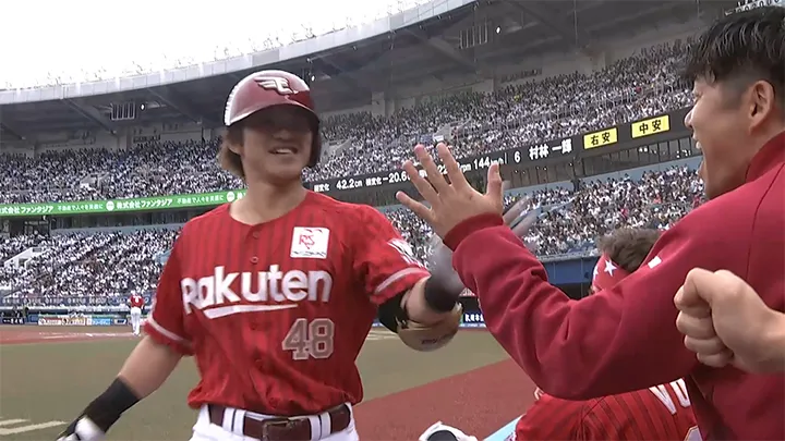 平良竜哉にうれしいプロ初本塁打！「これからもっと打てるように」