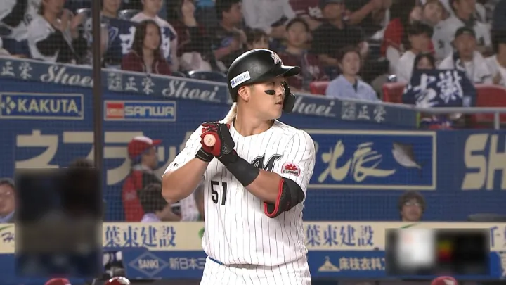 千葉ロッテマリーンズ・山口航輝選手 ©パーソル パ・リーグTV
