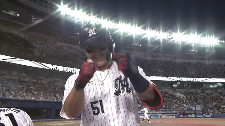 山口航輝が2試合連発の25号ソロ　千葉移転後日本人最多タイ記録