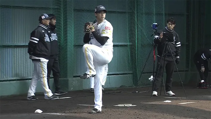 【キャンプ動画】先発転向の尾形崇斗がブルペン投球【福岡ソフトバンク・2月8日】