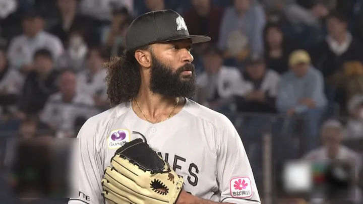 千葉ロッテマリーンズ・ジャクソン投手©パーソル パ・リーグTV