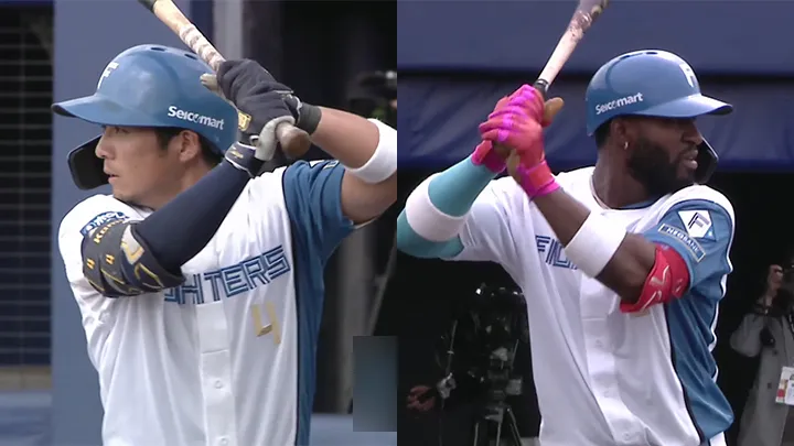 北海道日本ハムファイターズ・上川畑大悟選手(左)カストロ選手(右)©パーソル パ・リーグTV