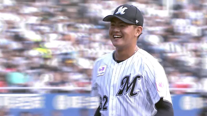 ドラ4・坂井遼がプロ初登板！　最後は高めの直球で見逃し三振を奪う