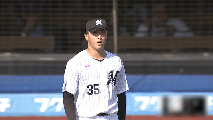 千葉ロッテマリーンズ・田中晴也投手 ©パーソル パ・リーグTV