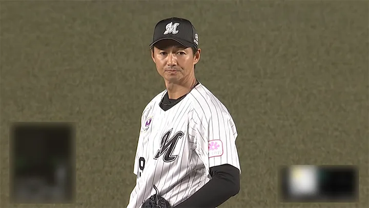 マリーンズ一筋19年・唐川侑己が現役最後のマウンド　全球カットボールで空振り三振に仕留める